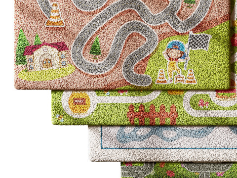 Kids carpet set 4 Model 3D