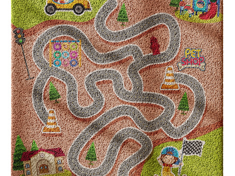 Kids carpet set 4 Model 3D