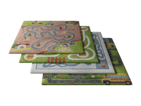 Kids carpet set 4 Model 3D