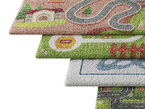 Kids carpet set 4 Model 3D