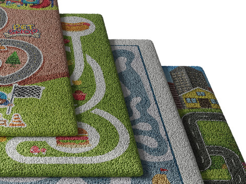 Kids carpet set 4 Model 3D