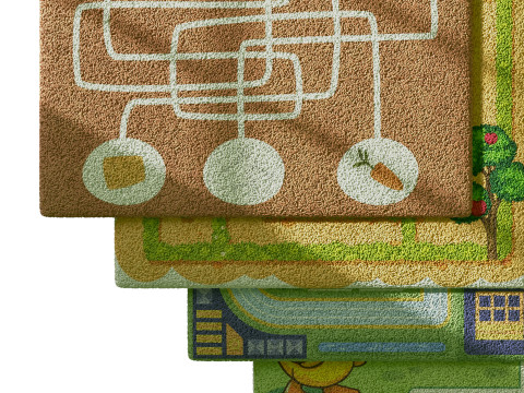 Kids carpet set 7 Model 3D