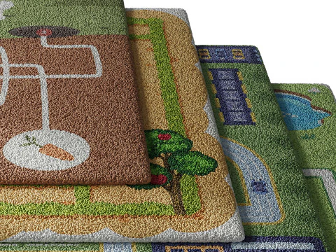 Kids carpet set 7 3D Model