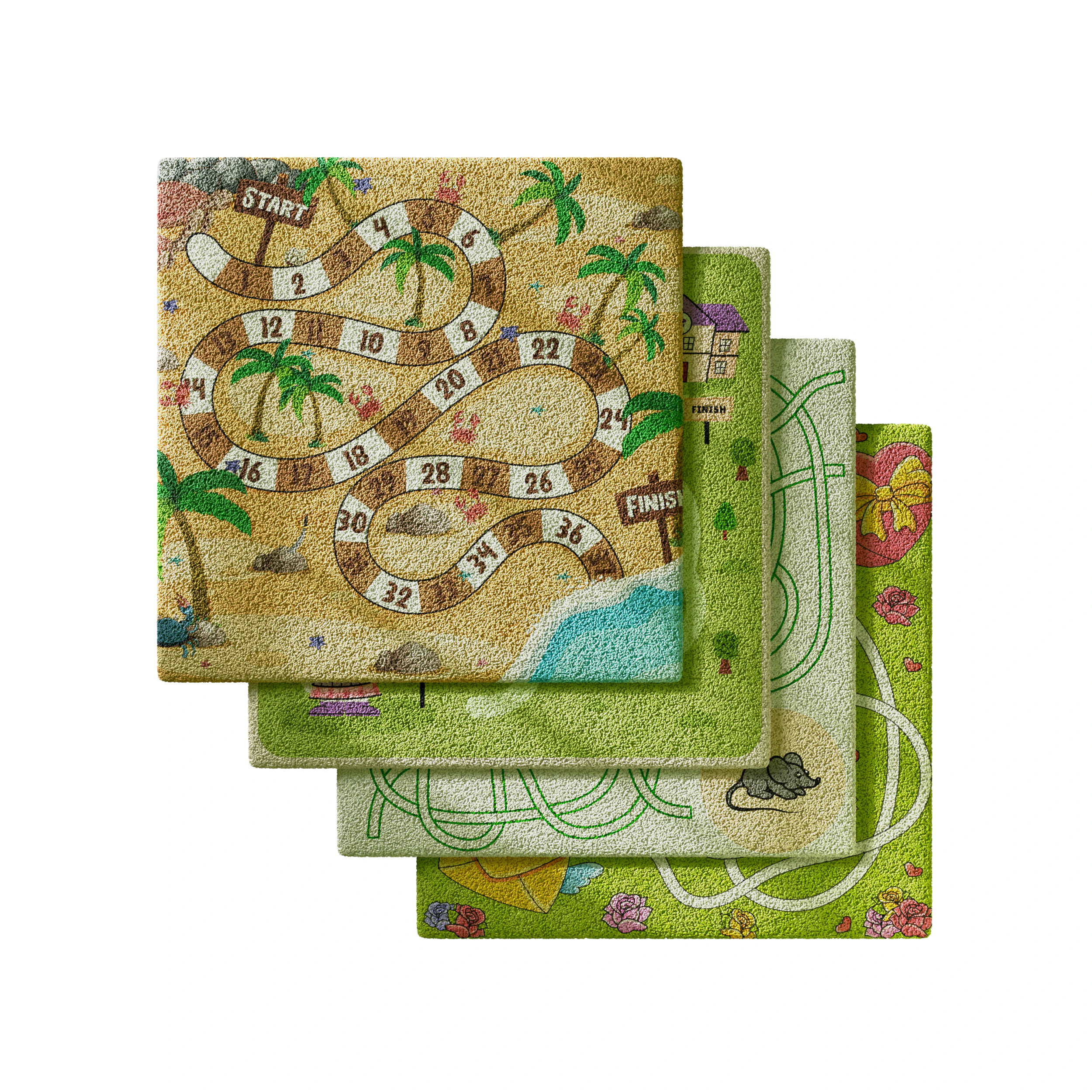 Kids carpet set 9 3D Model .c4d .max .obj .3ds .fbx .stl .blend 