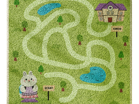 Kids carpet set 9 3D Model
