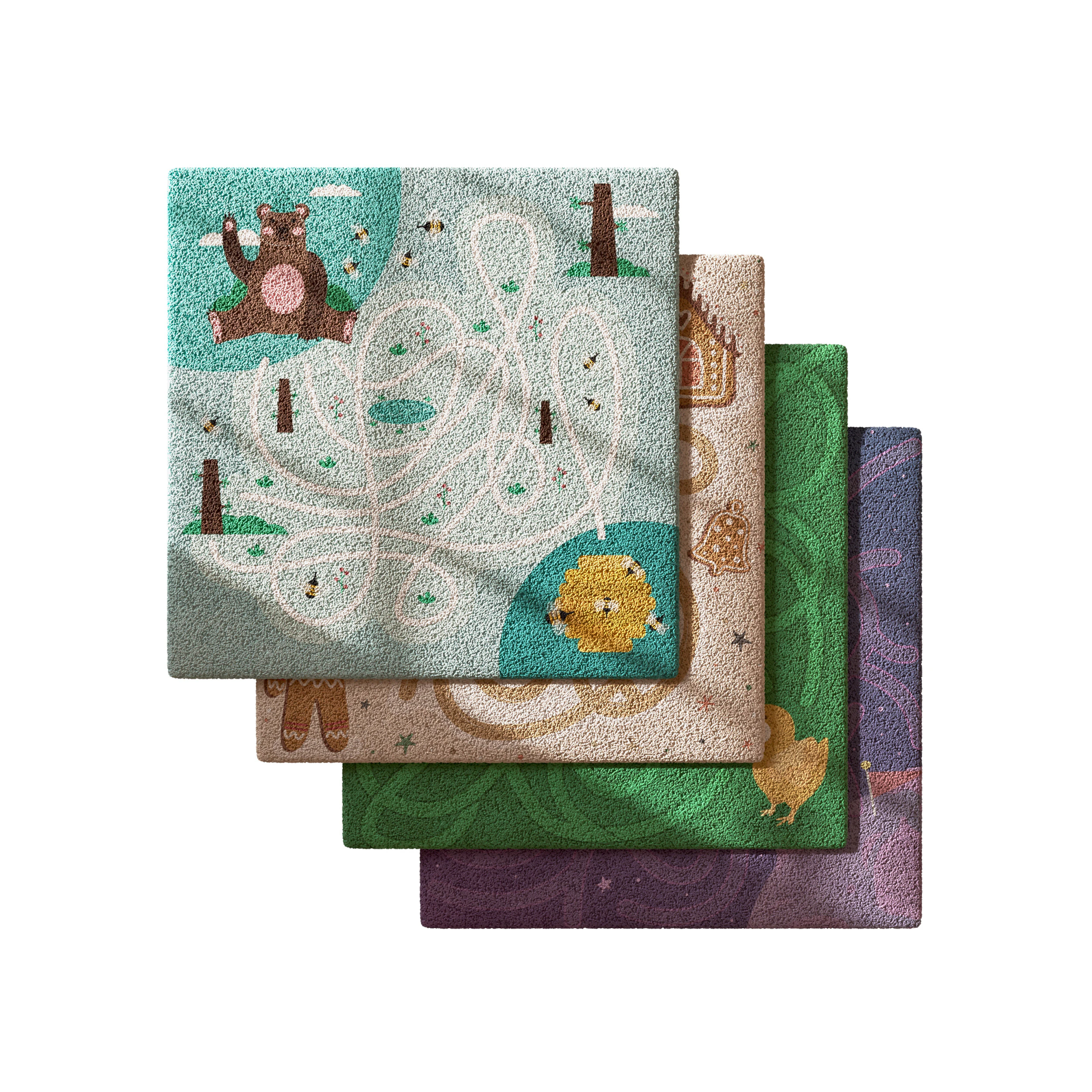 Kids carpet set 10 3D Model .c4d .max .obj .3ds .fbx .stl .blend 