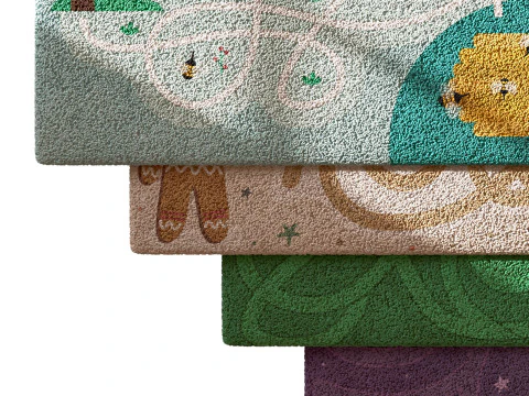Kids carpet set 10 3D Model