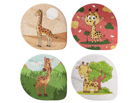Kids carpet set 12 3D Model