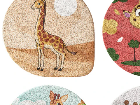 Kids carpet set 12 3D Model