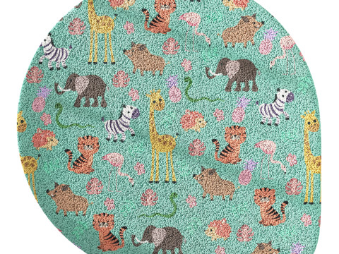 Kids carpet set 14 3D Model