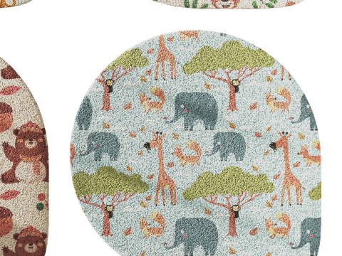 Kids carpet set 16 Model 3D