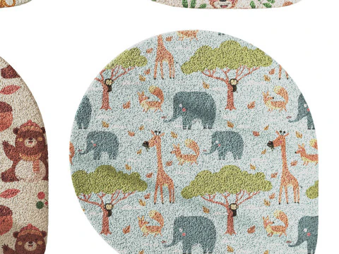 Kids carpet set 16 3D Model