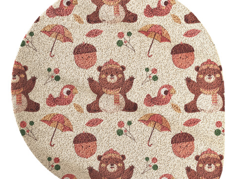 Kids carpet set 16 Model 3D