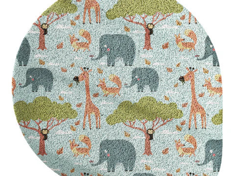 Kids carpet set 16 3D Model