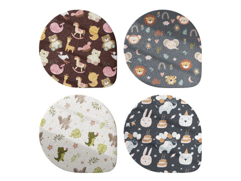 Kids carpet set 19 3D Model