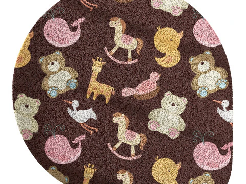 Kids carpet set 19 3D Model