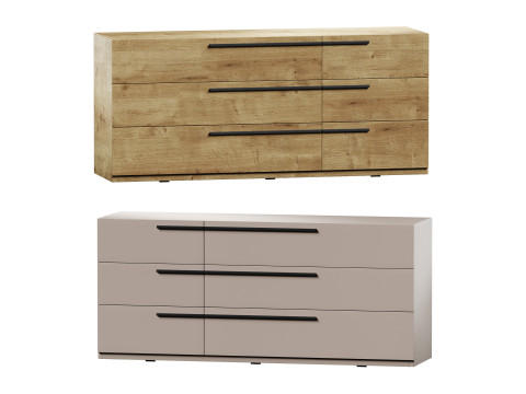 Kimball Chest of Drawers-3 White Wood Latte 3D Модель