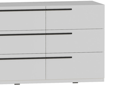 Kimball Chest of Drawers-3 White Wood Latte 3Dモデル