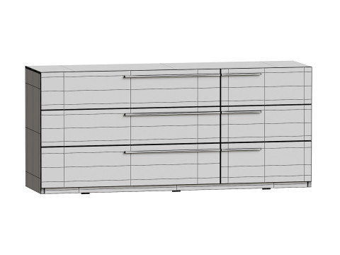 Kimball Chest of Drawers-3 White Wood Latte 3Dモデル