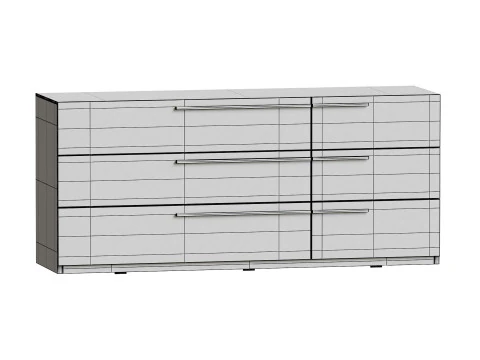 Kimball Chest of Drawers-3 White Wood Latte 3D Model