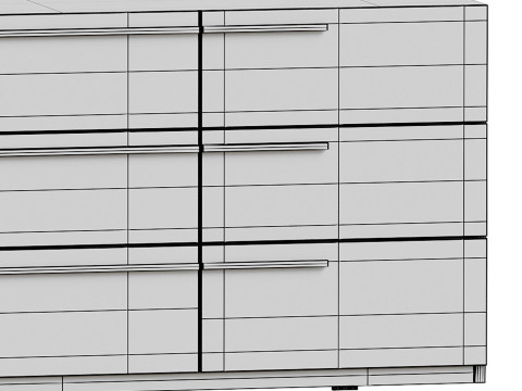 Kimball Chest of Drawers-3 White Wood Latte 3Dモデル