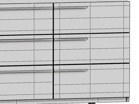 Kimball Chest of Drawers-3 White Wood Latte 3D Model