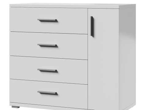 Komod INNOVO White Black Wood 3D Model