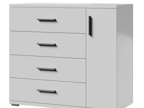 Komod INNOVO White Black Wood 3D Model