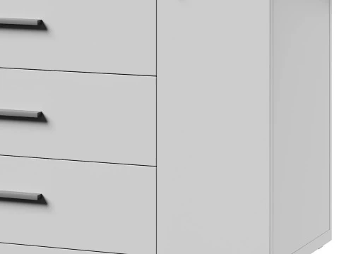 Komod INNOVO White Black Wood 3D Model