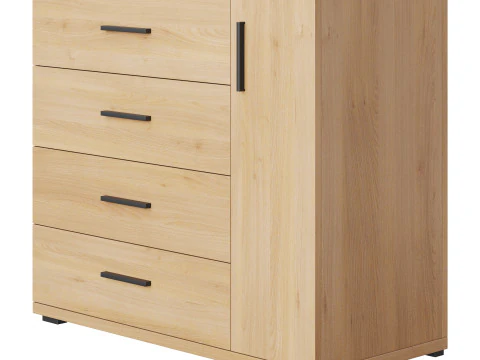Komod INNOVO White Black Wood 3D Model