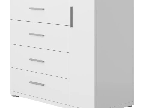 Komod INNOVO White Black Wood 3D Model