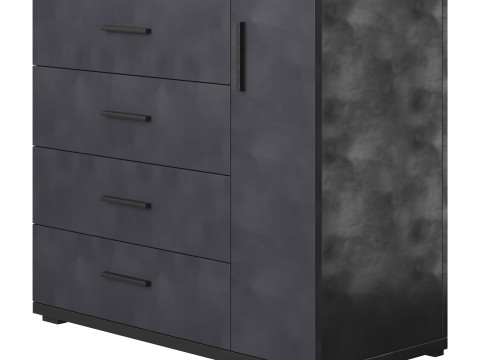 Komod INNOVO White Black Wood Modelo 3D