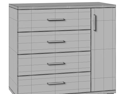 Komod INNOVO White Black Wood 3D Model