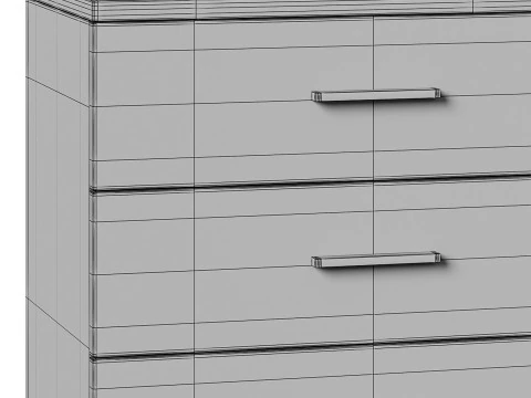 Komod INNOVO White Black Wood 3D Model