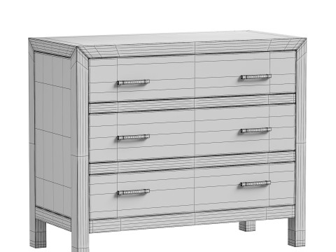 Linwood 3-Drawer Dresser Modelo 3D
