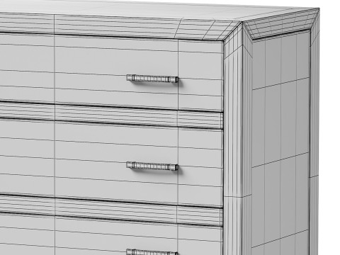 Linwood 3-Drawer Dresser Modelo 3D