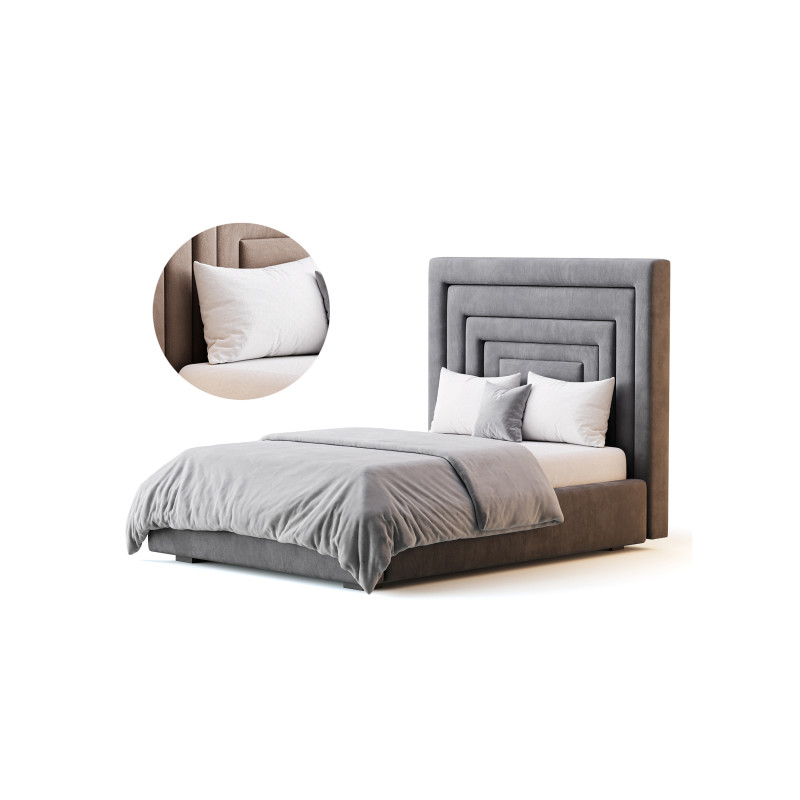 Maklaine Contemporary Navy Velvet Full Bed 3D 模型 .c4d .max .obj .3ds .fbx .stl .blend 