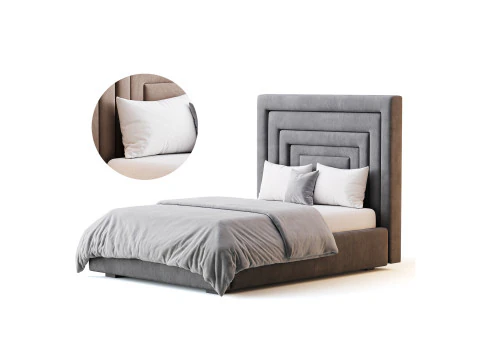 Maklaine 컨템포러리 네이비 벨벳 풀베드 3D 모델