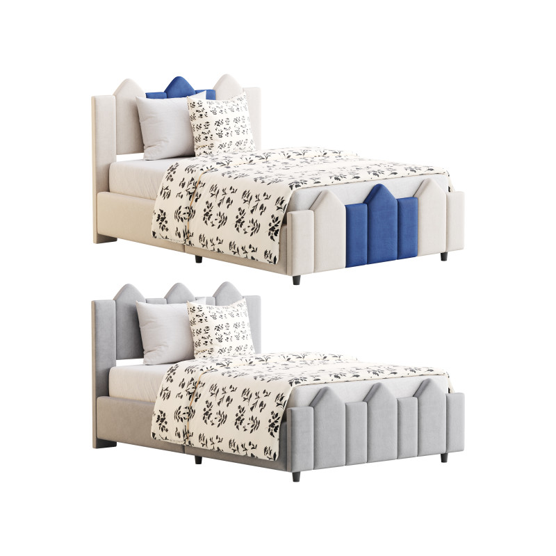 Mjkone Full Size Kids Bed 3D Модель .c4d .max .obj .3ds .fbx .stl .blend 