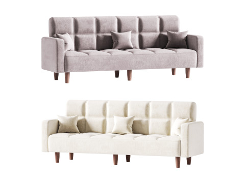 Modern 4-Seat Convertible Sofa 3D Model