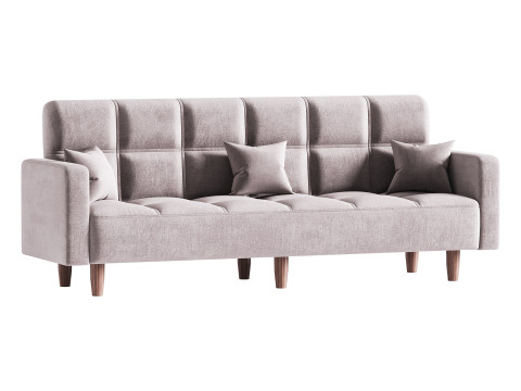 Modern 4-Seat Convertible Sofa 3D 모델