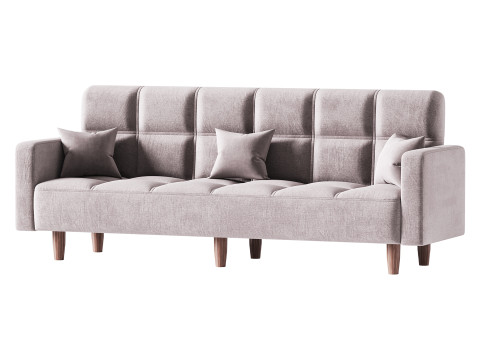 Modern 4-Seat Convertible Sofa 3D 모델
