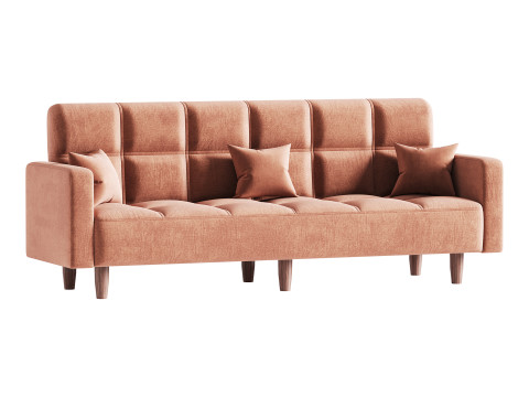 Modern 4-Seat Convertible Sofa 3D 모델