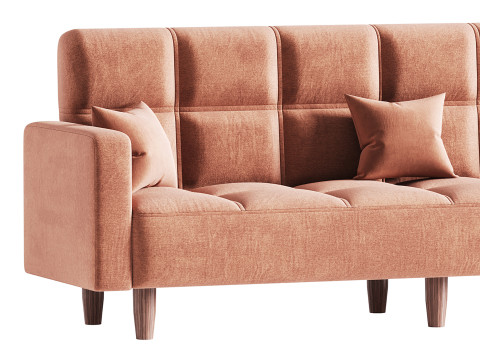 Modern 4-Seat Convertible Sofa 3D 모델