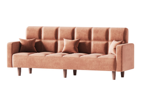 Modern 4-Seat Convertible Sofa 3D 모델