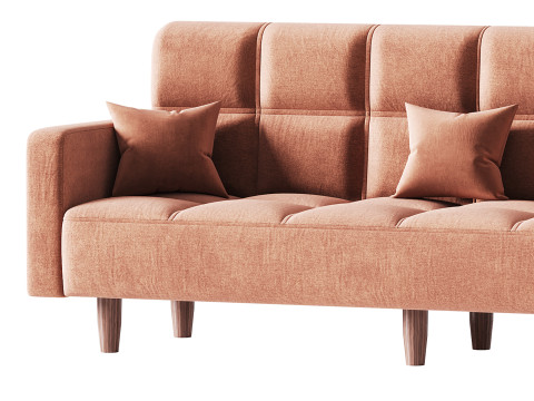 Modern 4-Seat Convertible Sofa 3D 모델