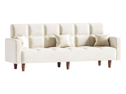 Modern 4-Seat Convertible Sofa 3D 모델