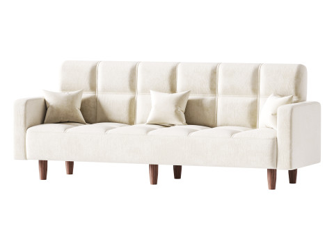 Modern 4-Seat Convertible Sofa 3D 모델