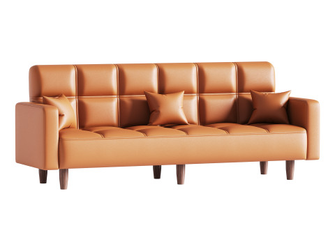 Modern 4-Seat Convertible Sofa 3D 모델
