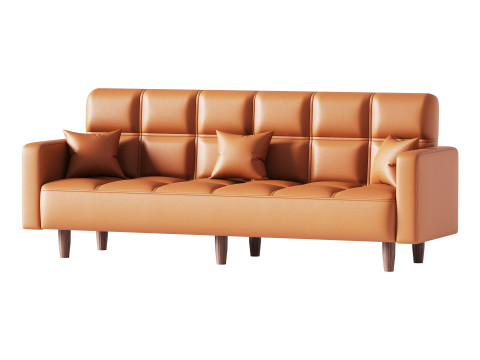 Modern 4-Seat Convertible Sofa 3D 모델